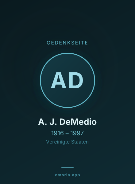 Gedenkportrait von A. J. DeMedio