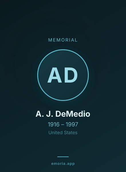 Memorial portrait of A. J. DeMedio