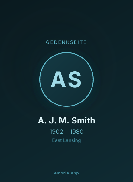 Gedenkportrait von A. J. M. Smith