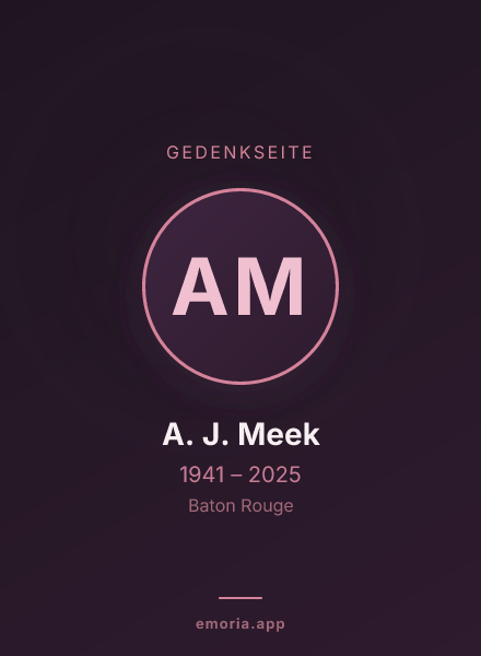 Gedenkportrait von A. J. Meek