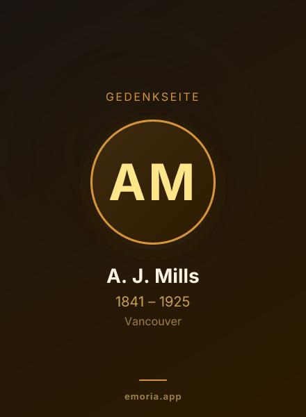Gedenkportrait von A. J. Mills