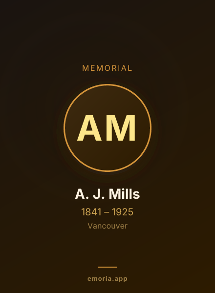 Memorial portrait of A. J. Mills