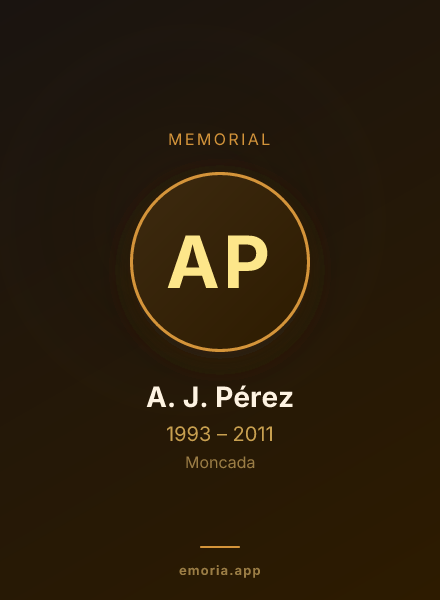 Memorial portrait of A. J. Pérez