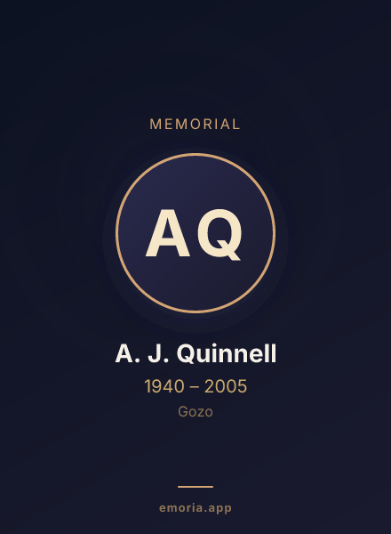Memorial portrait of A. J. Quinnell