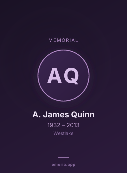Memorial portrait of A. James Quinn