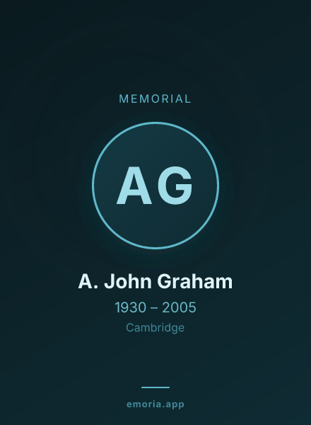 Memorial portrait of A. John Graham