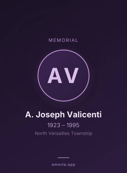 Memorial portrait of A. Joseph Valicenti