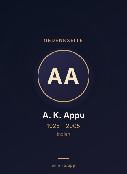 Gedenkportrait von A. K. Appu