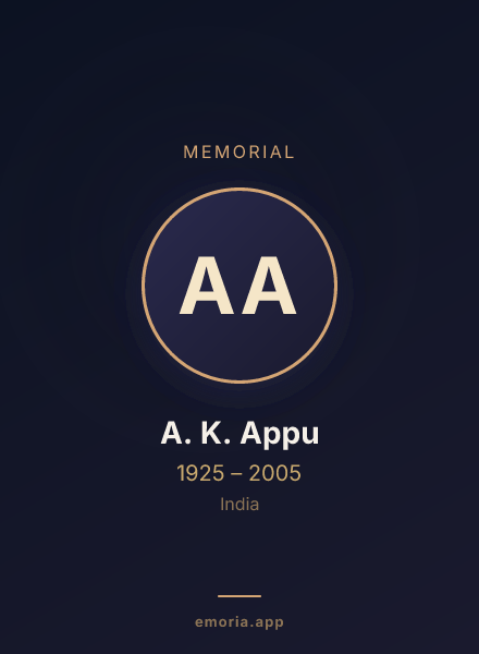Memorial portrait of A. K. Appu