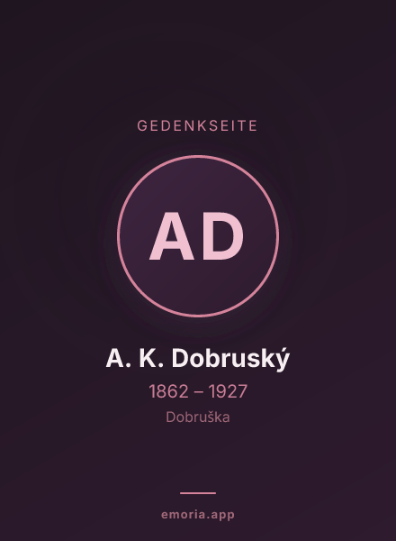 Gedenkportrait von A. K. Dobruský