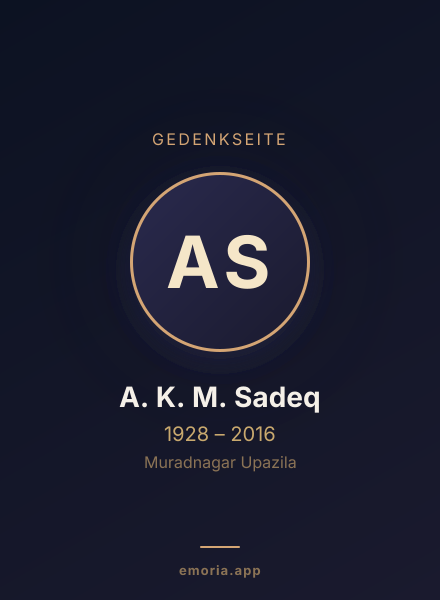 Gedenkportrait von A. K. M. Sadeq