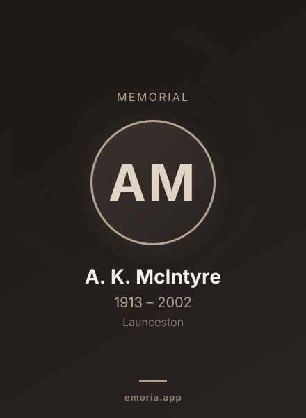 Memorial portrait of A. K. McIntyre
