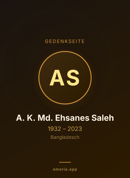 Gedenkportrait von A. K. Md. Ehsanes Saleh