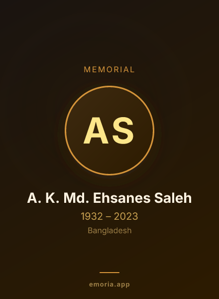 Memorial portrait of A. K. Md. Ehsanes Saleh
