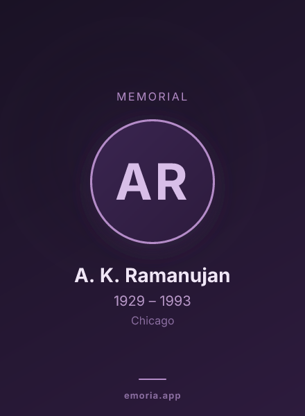 Memorial portrait of A. K. Ramanujan