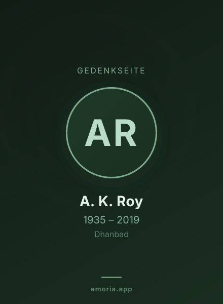 Gedenkportrait von A. K. Roy