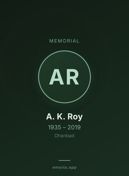 Memorial portrait of A. K. Roy