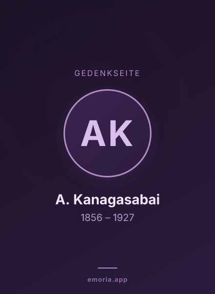Gedenkportrait von A. Kanagasabai