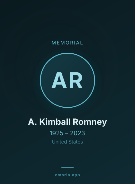 Memorial portrait of A. Kimball Romney