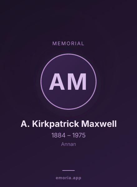 Memorial portrait of A. Kirkpatrick Maxwell