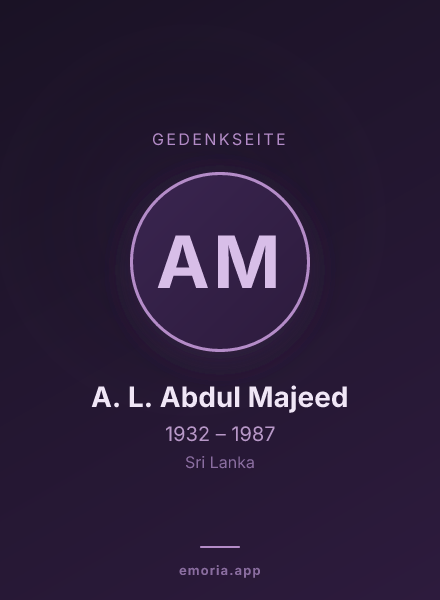 Gedenkportrait von A. L. Abdul Majeed