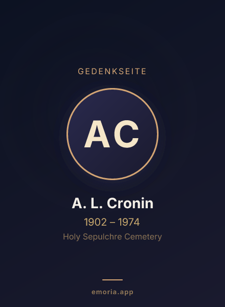 Gedenkportrait von A. L. Cronin