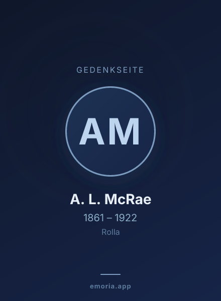 Gedenkportrait von A. L. McRae