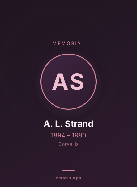 Memorial portrait of A. L. Strand