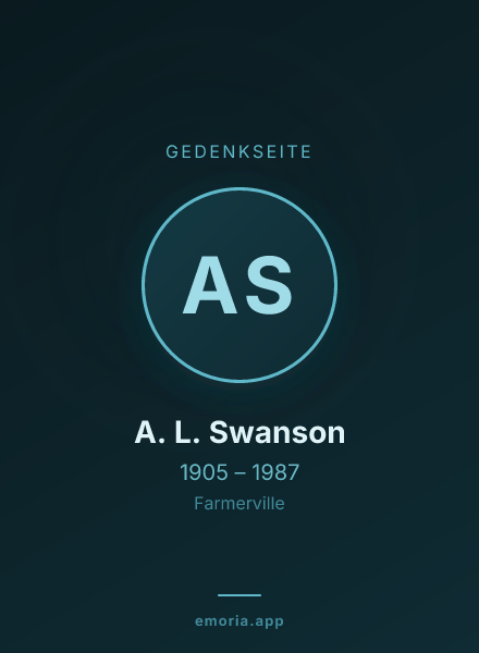 Gedenkportrait von A. L. Swanson