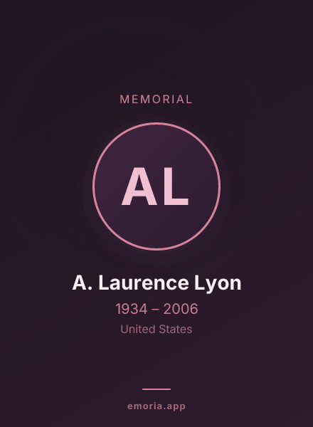 Memorial portrait of A. Laurence Lyon