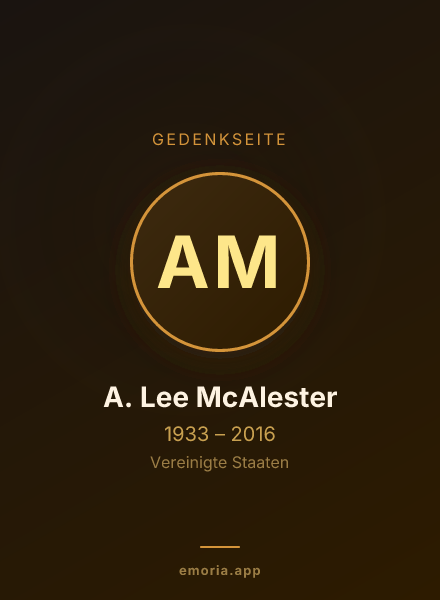 Gedenkportrait von A. Lee McAlester