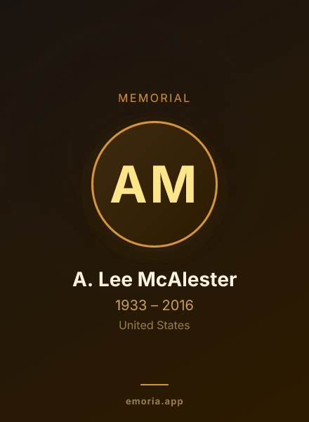 Memorial portrait of A. Lee McAlester