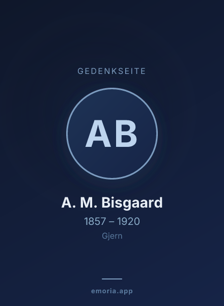 Gedenkportrait von A. M. Bisgaard