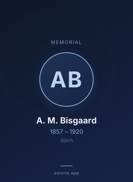 Memorial portrait of A. M. Bisgaard