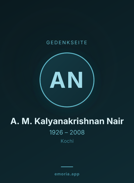 Gedenkportrait von A. M. Kalyanakrishnan Nair