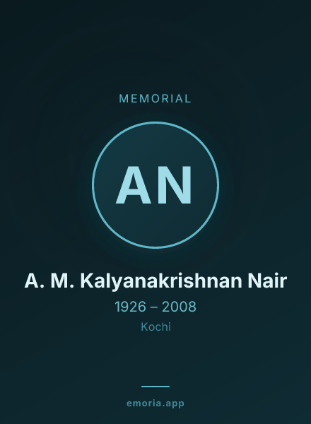 Memorial portrait of A. M. Kalyanakrishnan Nair