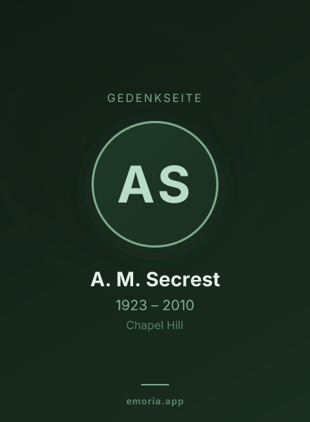 Gedenkportrait von A. M. Secrest