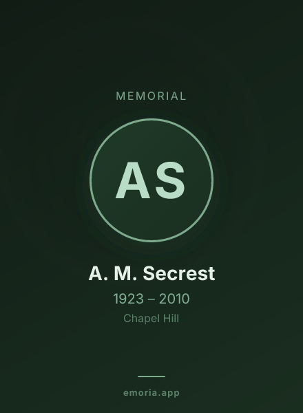 Memorial portrait of A. M. Secrest