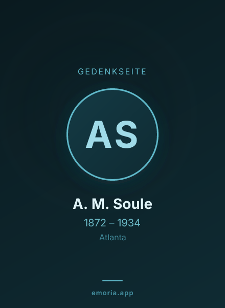 Gedenkportrait von A. M. Soule