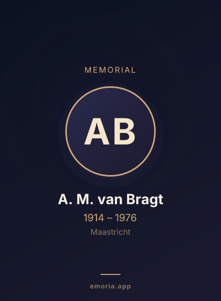 Memorial portrait of A. M. van Bragt