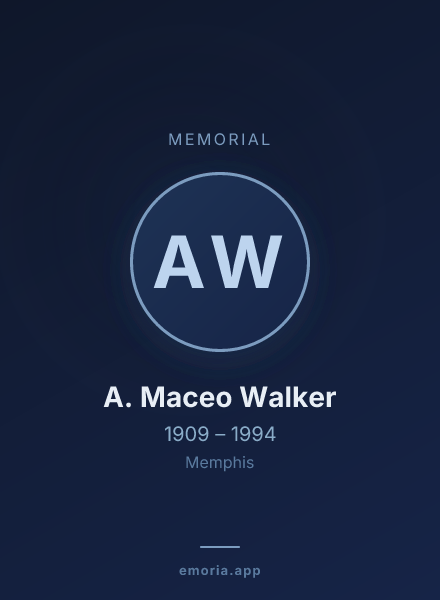 Memorial portrait of A. Maceo Walker