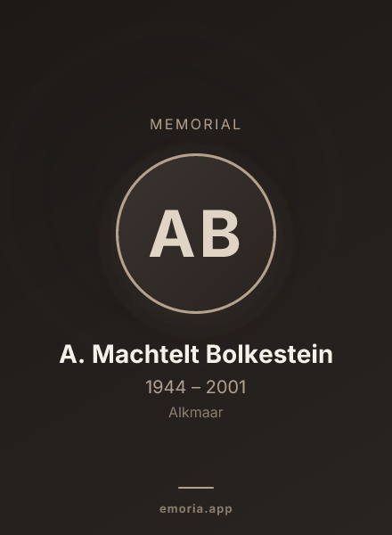 Memorial portrait of A. Machtelt Bolkestein
