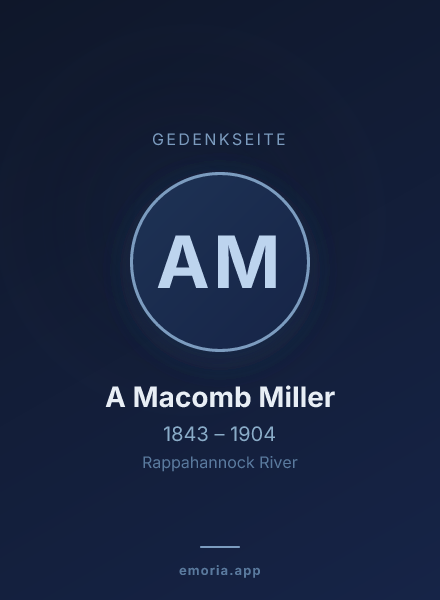 Gedenkportrait von A Macomb Miller