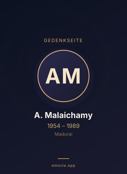 Gedenkportrait von A. Malaichamy