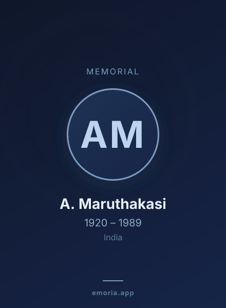 Memorial portrait of A. Maruthakasi