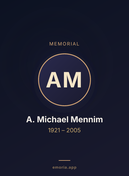 Memorial portrait of A. Michael Mennim