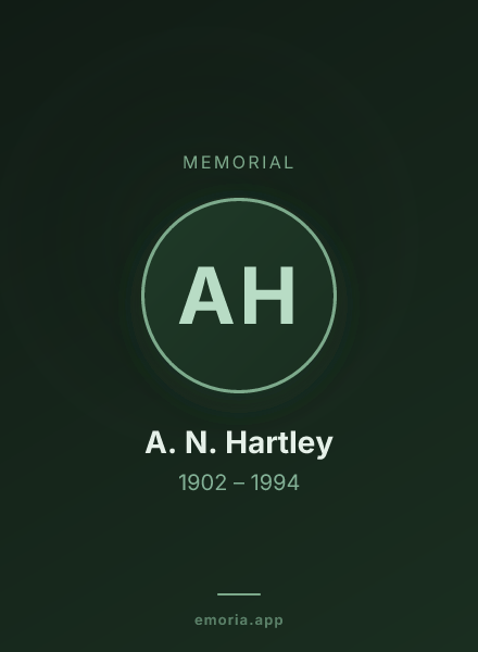 Memorial portrait of A. N. Hartley