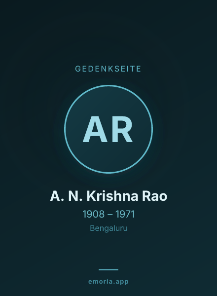 Gedenkportrait von A. N. Krishna Rao