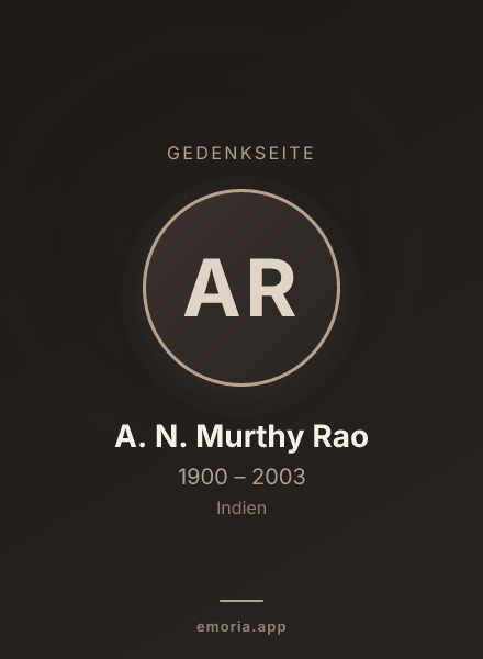 Gedenkportrait von A. N. Murthy Rao