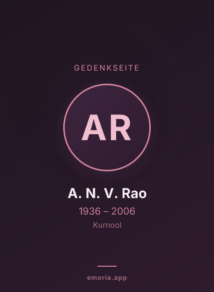 Gedenkportrait von A. N. V. Rao